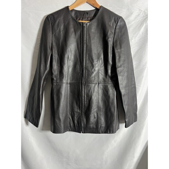 ~ Valerie Stevens Woman's Small Lambskin Brown Leather Jacket **Small Nicks** - Picture 1 of 11
